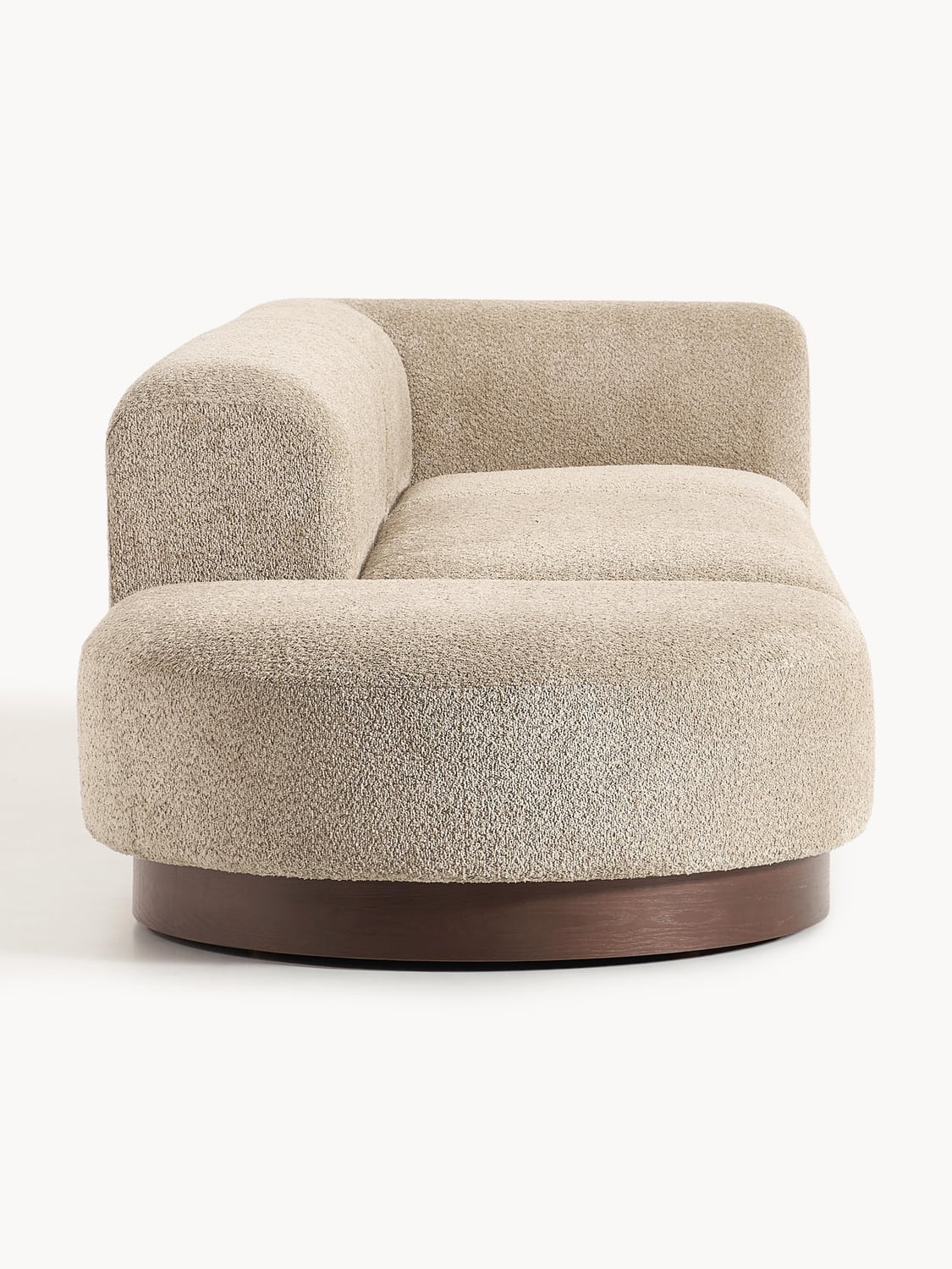 Natalie Modular Ottoman in Teddy Bouclé with Ottoman (left/right) — Sage