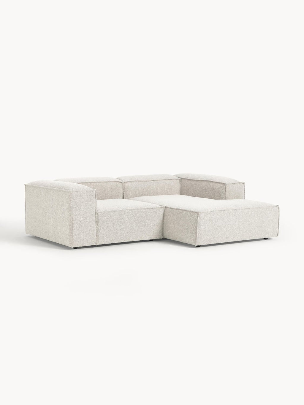Lennon Modular Bouclé Corner Sofa (2-seater) — Light Grey