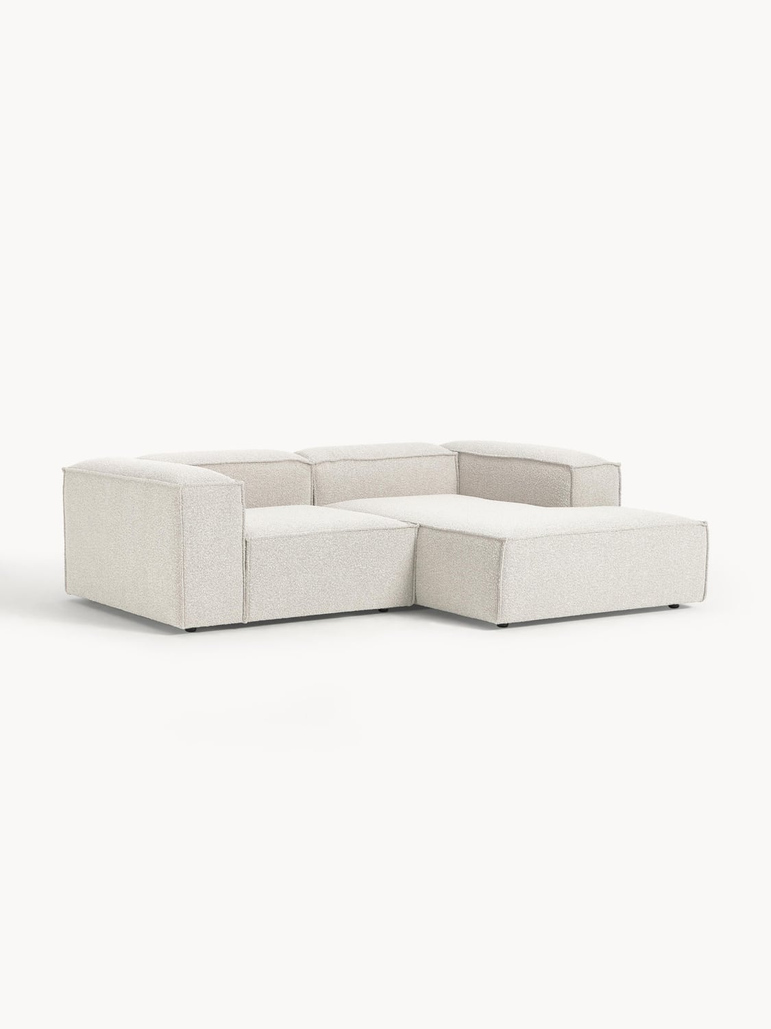 Lennon Modular Bouclé Corner Sofa (2-seater) — Light Grey