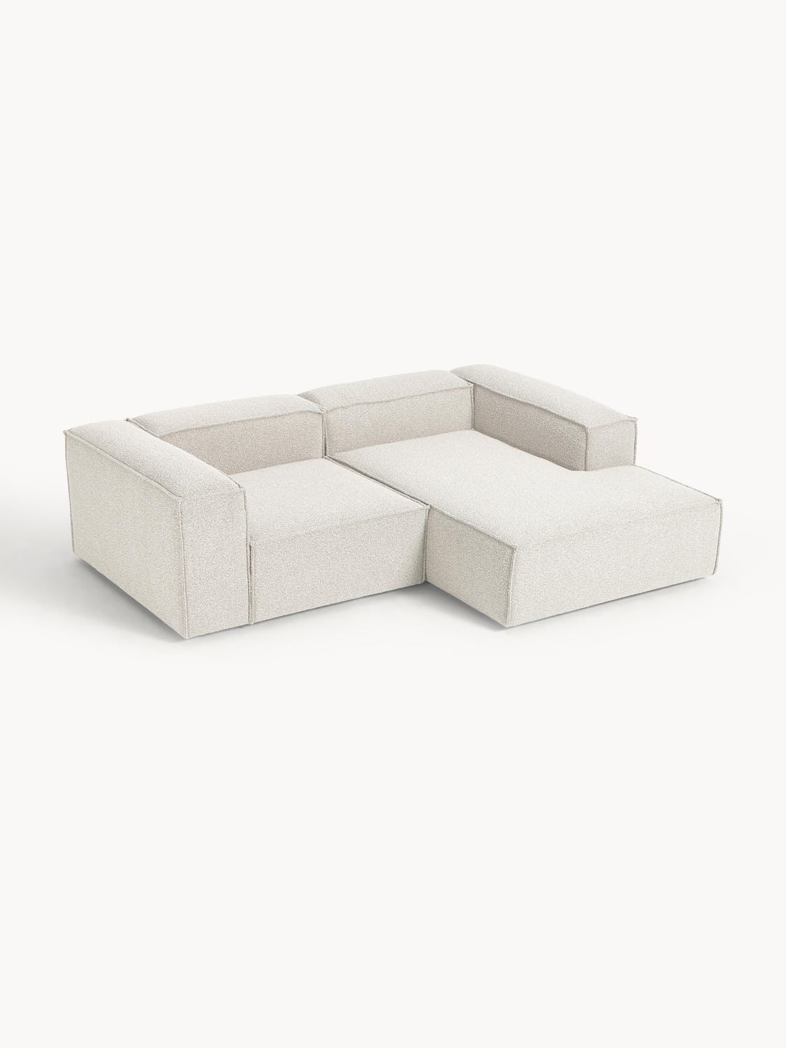 Lennon Modular Bouclé Corner Sofa (2-seater) — Light Grey