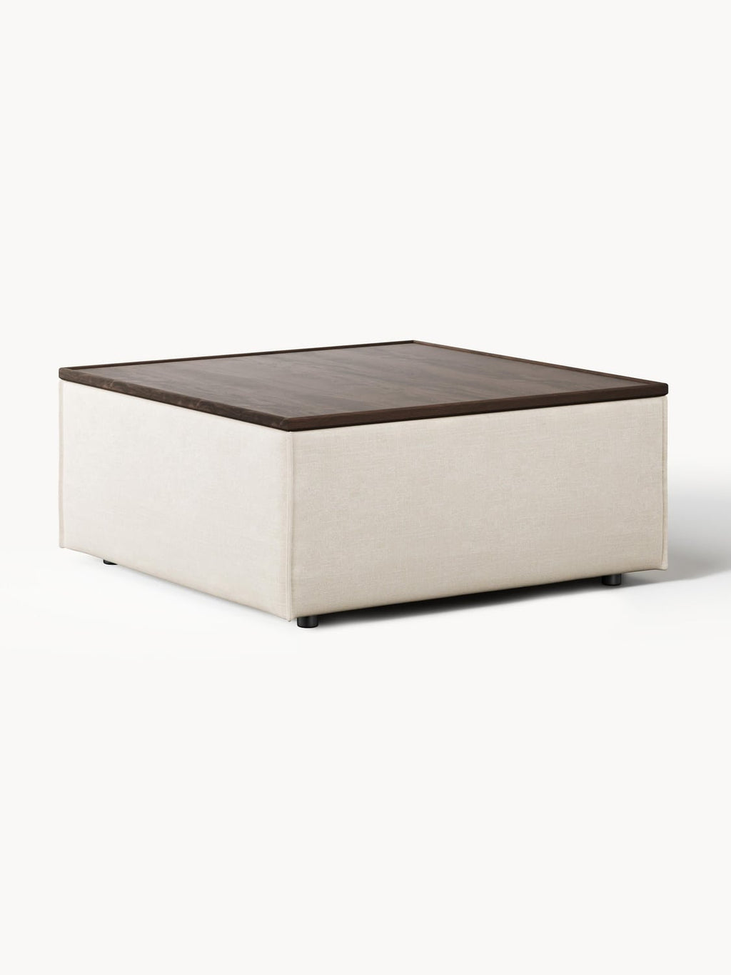 Lennon Sofa Ottoman in Linen Blend with Storage — Oatmeal