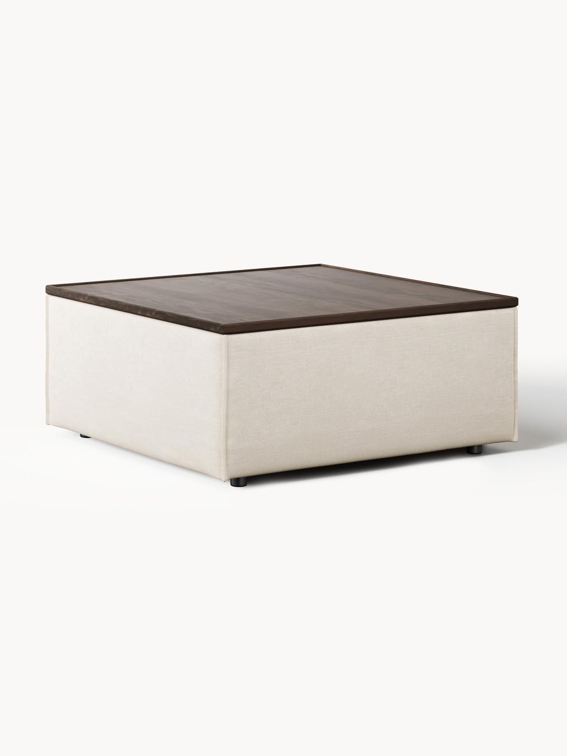 Lennon Sofa Ottoman in Linen Blend with Storage — Oatmeal