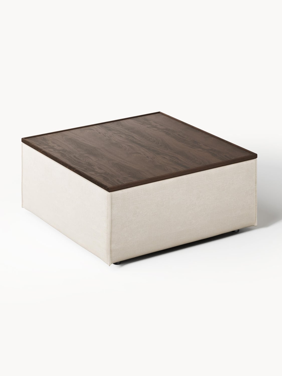 Lennon Sofa Ottoman in Linen Blend with Storage — Oatmeal