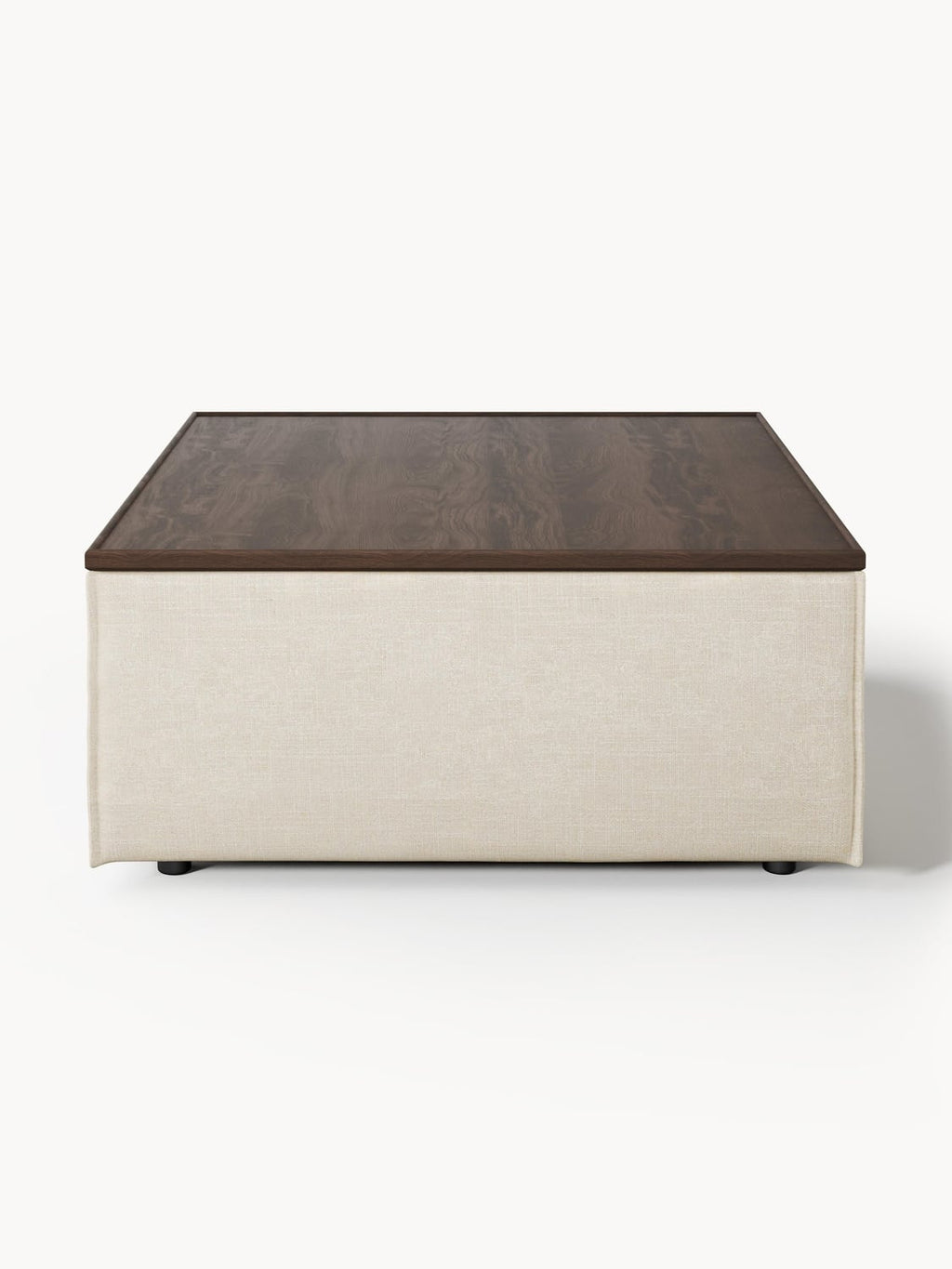 Lennon Sofa Ottoman in Linen Blend with Storage — Oatmeal