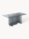 Anouk Dining Table in Glass, 180 x 90 cm — Taupe