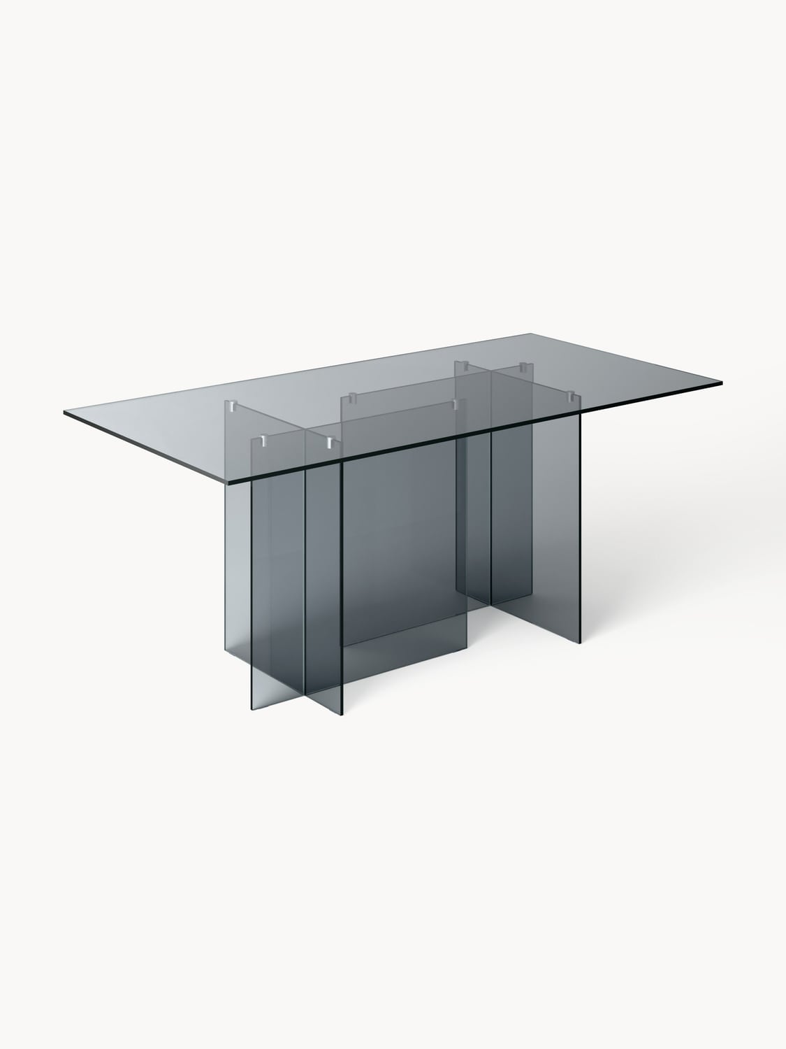 Anouk Dining Table in Glass, 180 x 90 cm — Taupe