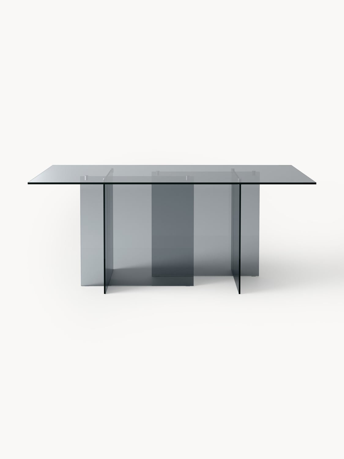 Anouk Dining Table in Glass, 180 x 90 cm — Taupe