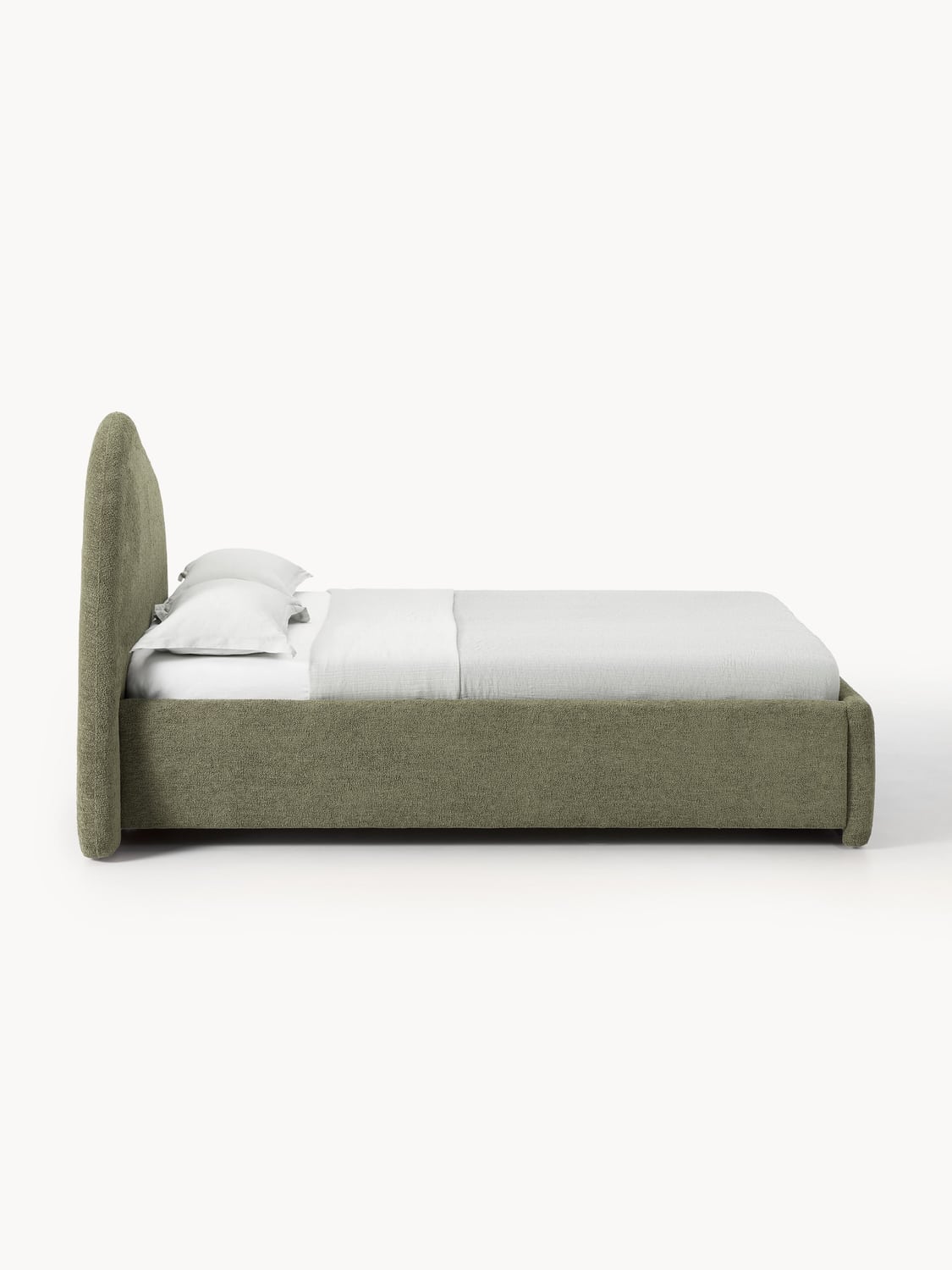 Gary Bouclé Upholstered Bed — Warm Grey