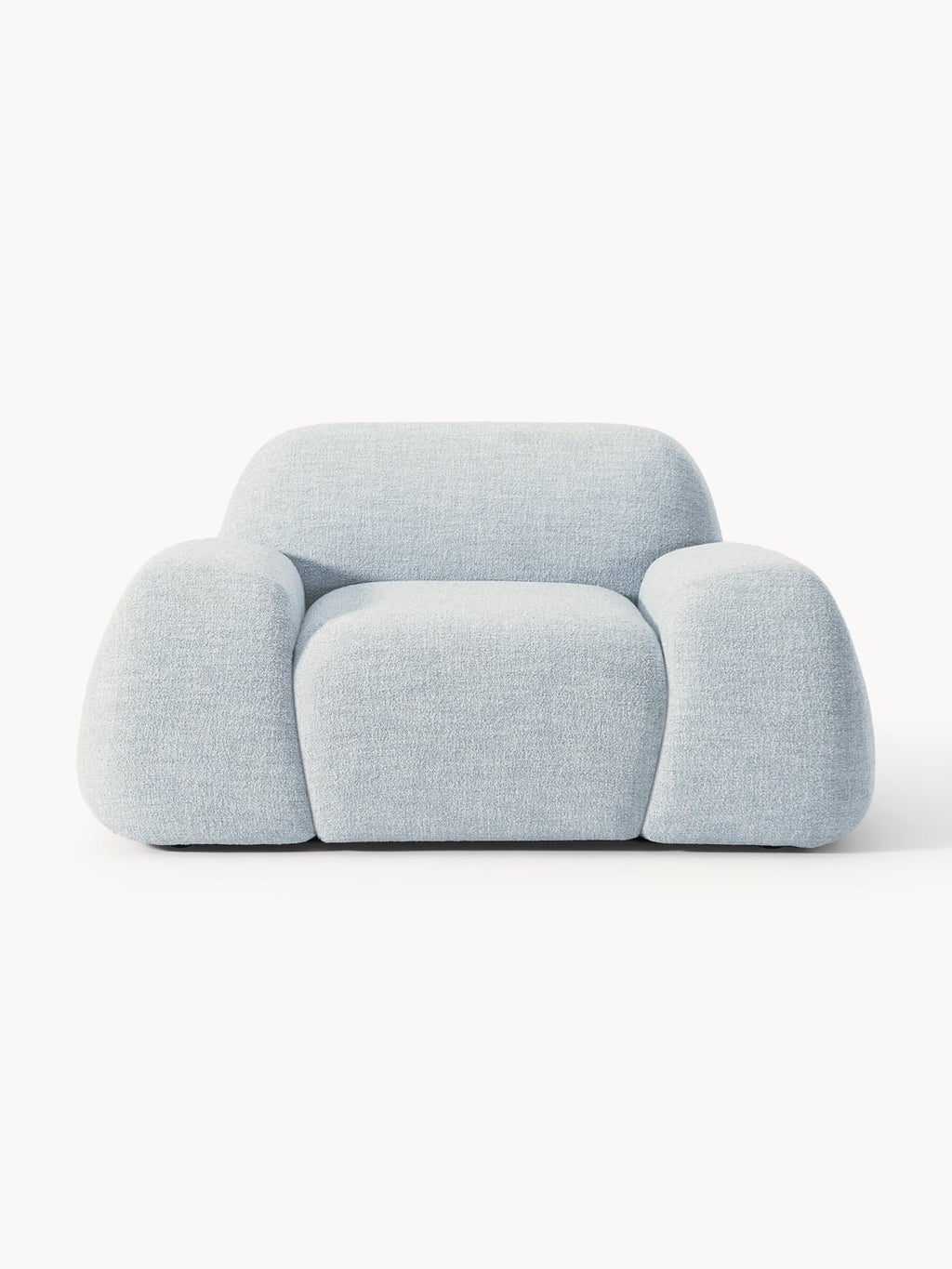 Wolke Bouclé Lounge Chair — Light Blue