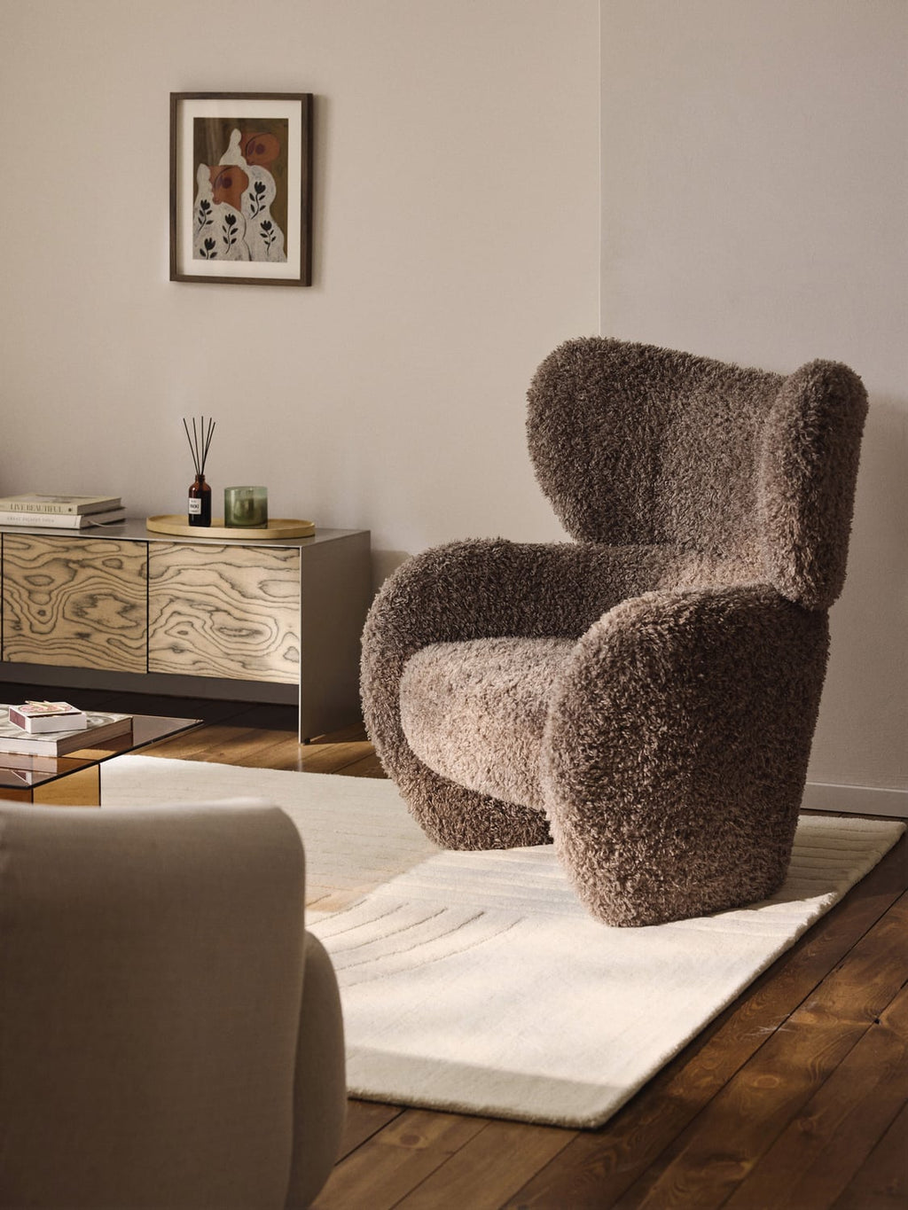 Teyvat Bouclé-Armchair — Olive
