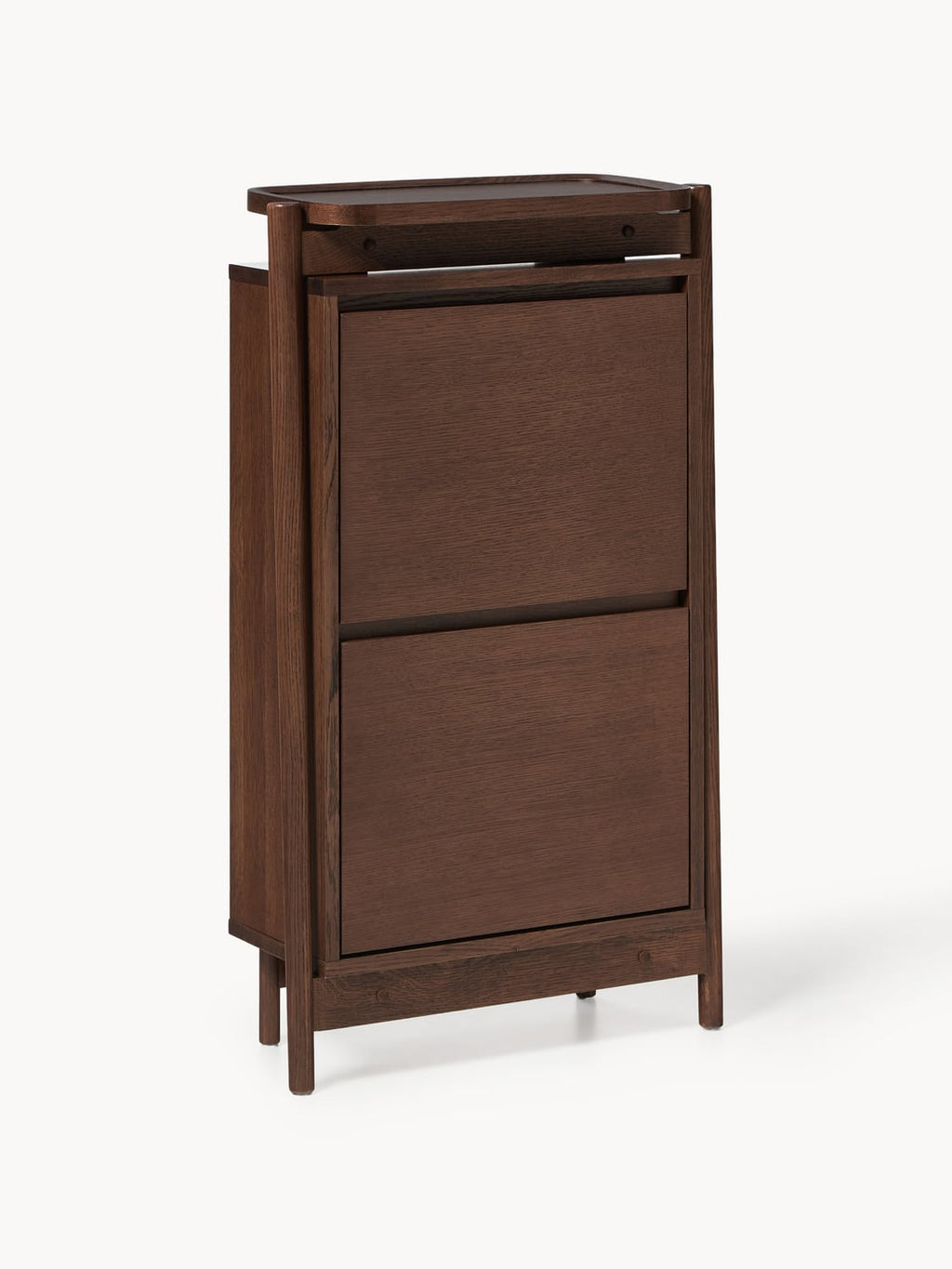 Libby Wood-Shoe Cabinet with Folding Compartments — Chocolate