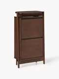 Libby Wood-Shoe Cabinet with Folding Compartments — Chocolate