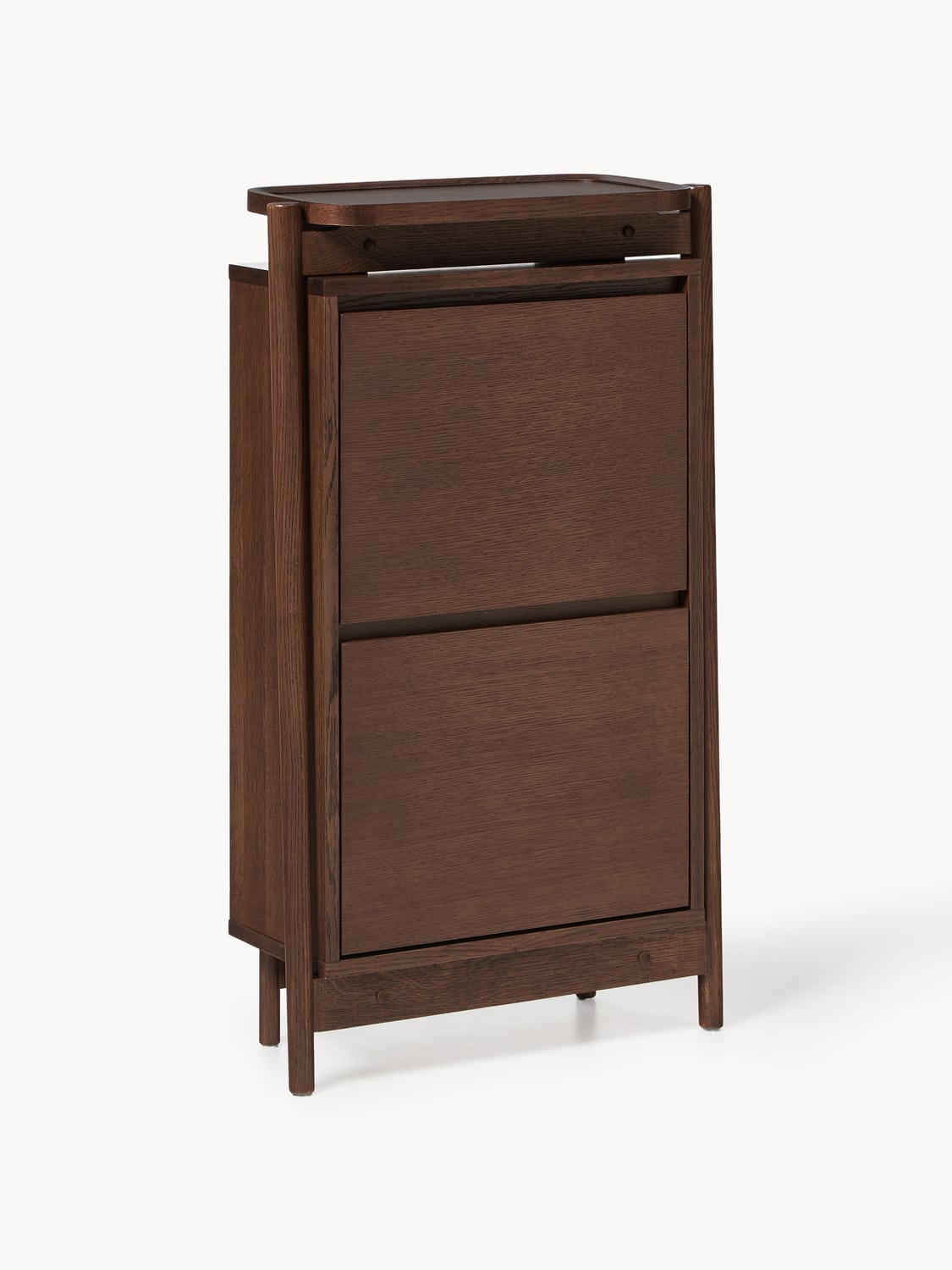 Libby Wood-Shoe Cabinet with Folding Compartments — Chocolate