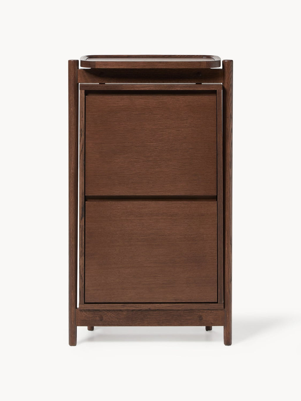 Libby Wood-Shoe Cabinet with Folding Compartments — Chocolate