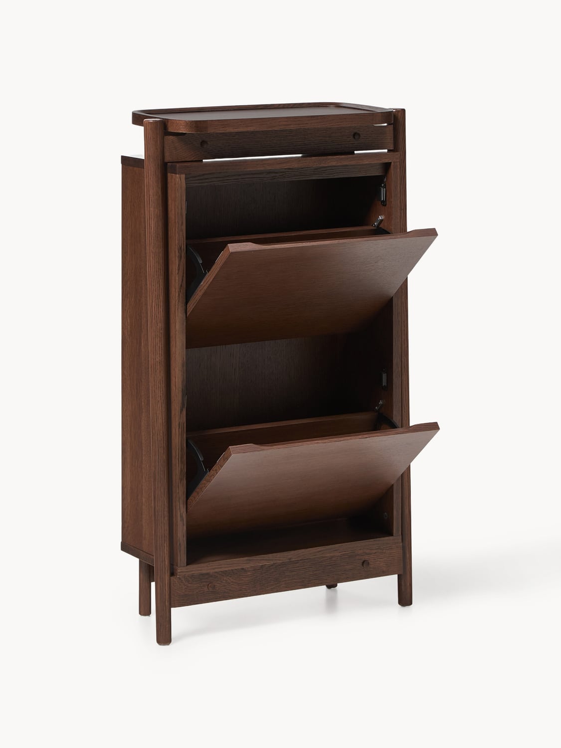 Libby Wood-Shoe Cabinet with Folding Compartments — Chocolate