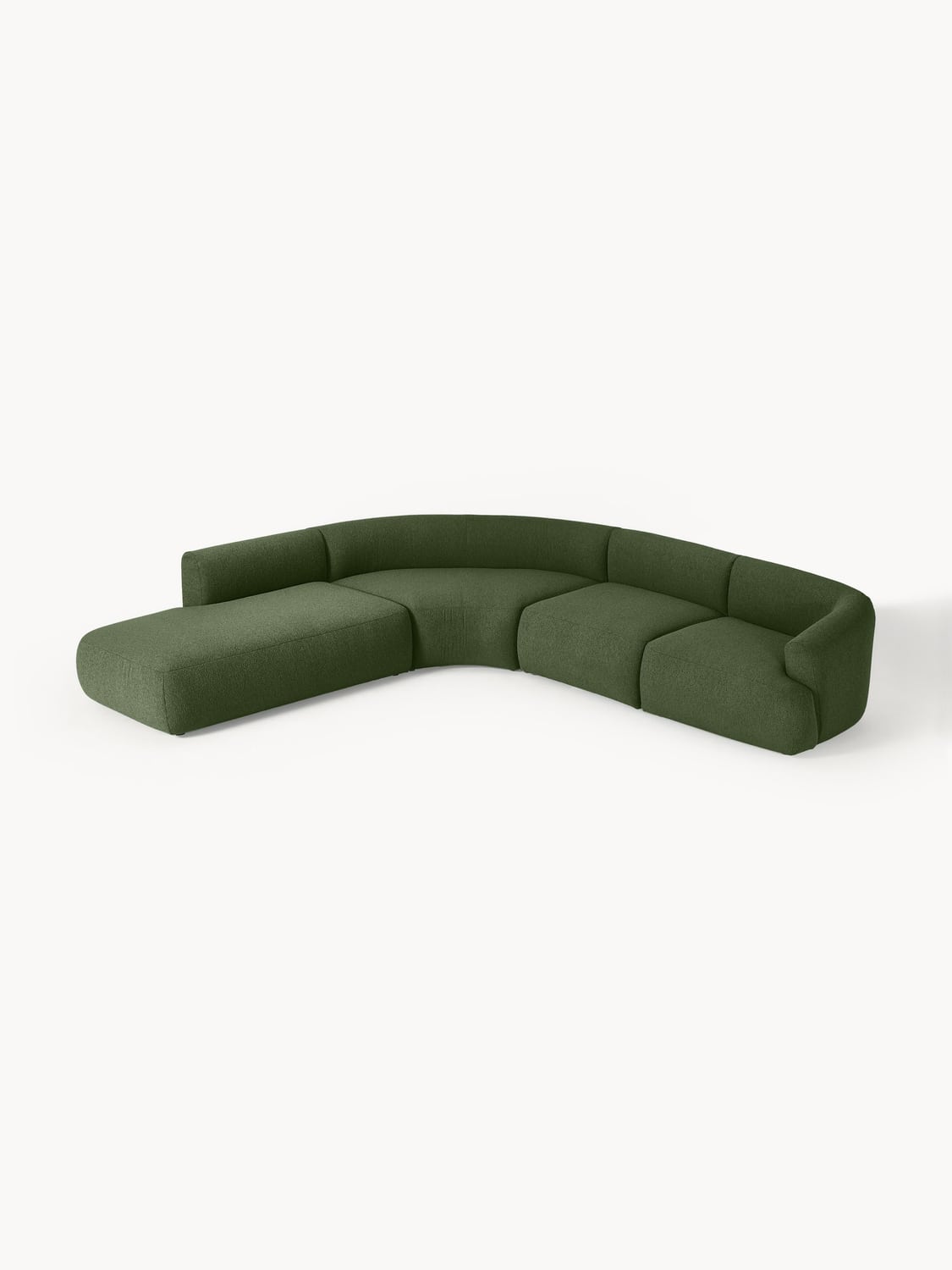 Sofia Modular Bouclé Corner Sofa (4-seater) — Forest Green