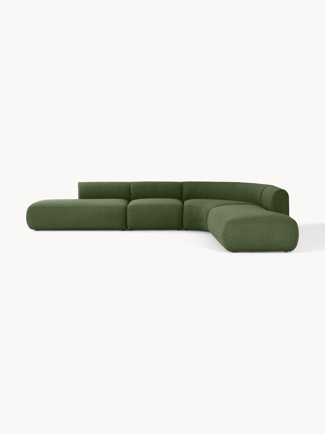 Sofia Modular Bouclé Corner Sofa (4-seater) — Moss Green