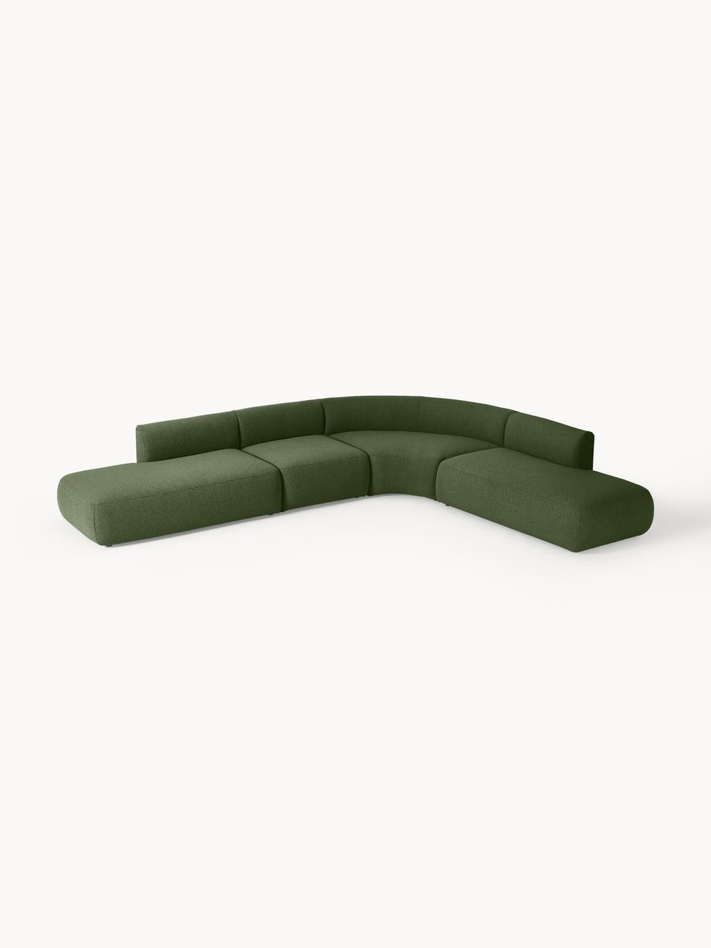Sofia Modular Bouclé Corner Sofa (4-seater) — Moss Green