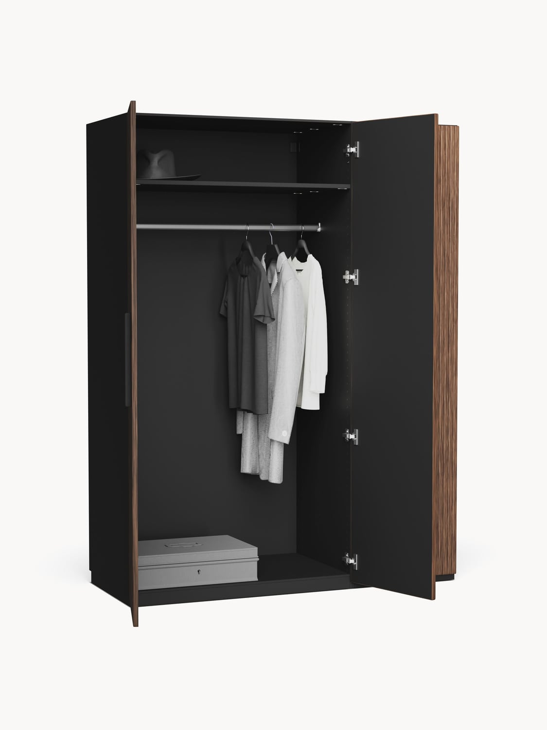 Simone Modular Hinged-Door Wardrobe, 150 cm Width, in various sizes — Olive