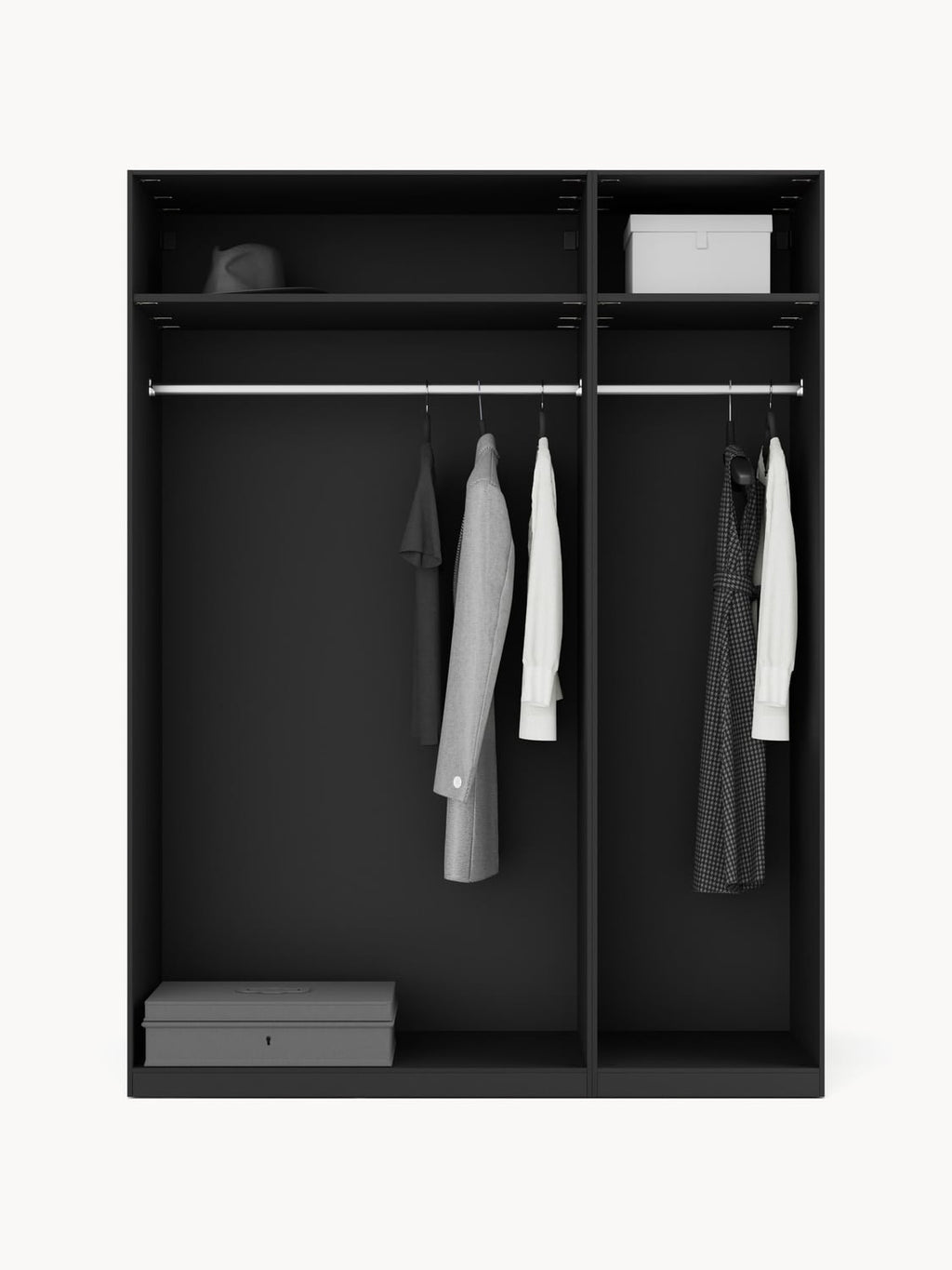 Simone Modular Hinged-Door Wardrobe, 150 cm Width, in various sizes — Olive