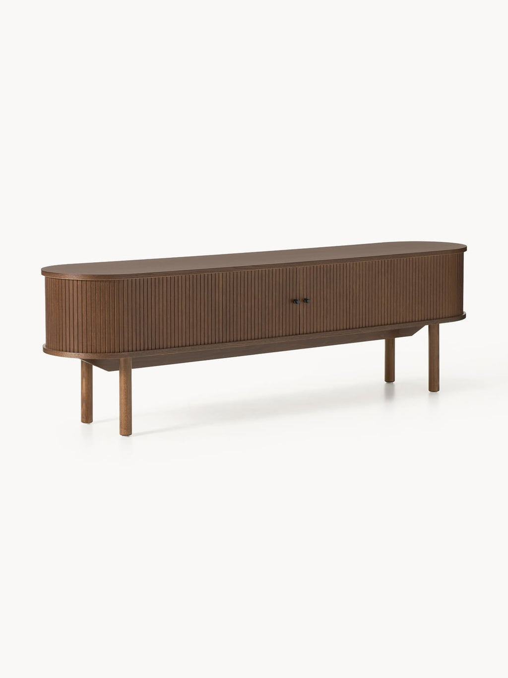 Calary TV Unit with Fluted Front — Dark Grey