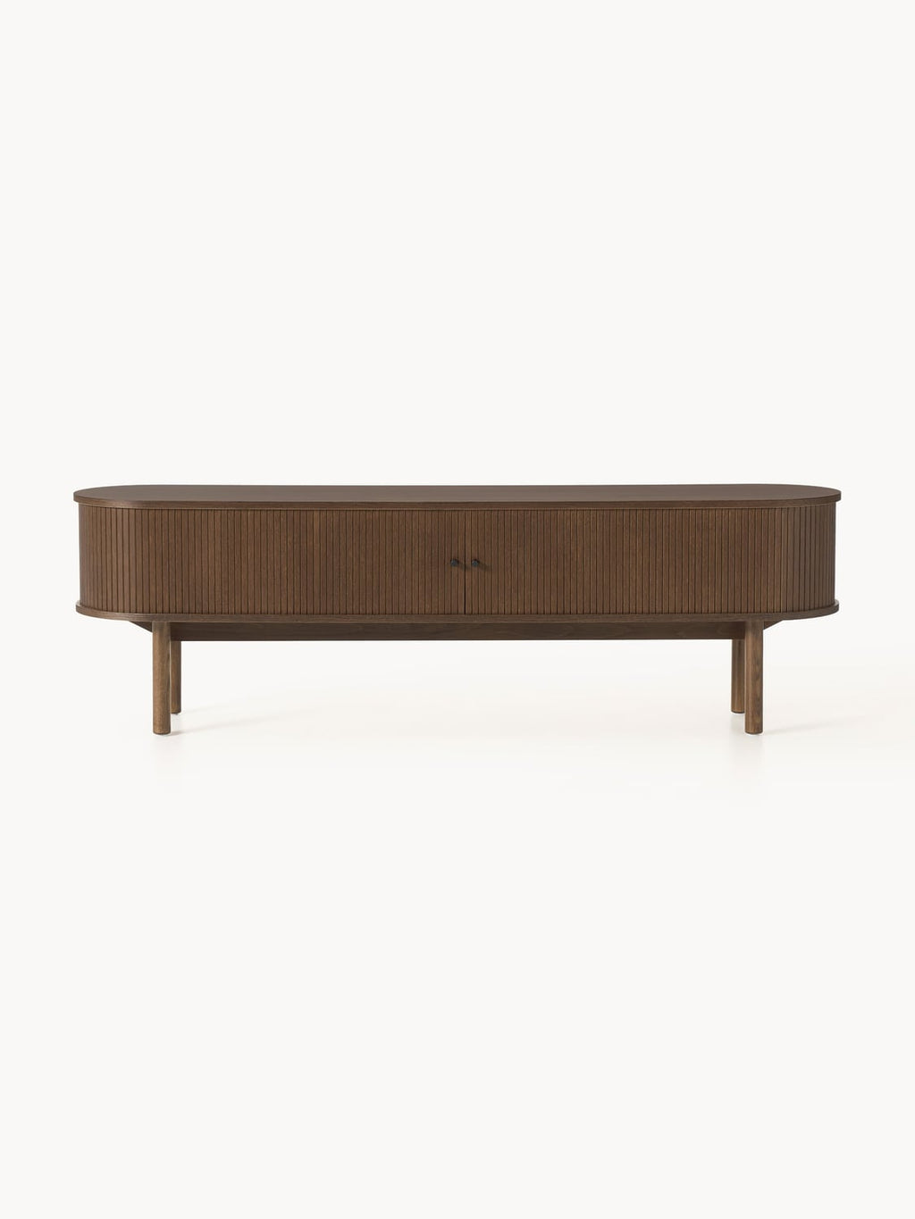 Calary TV Unit with Fluted Front — Dark Grey