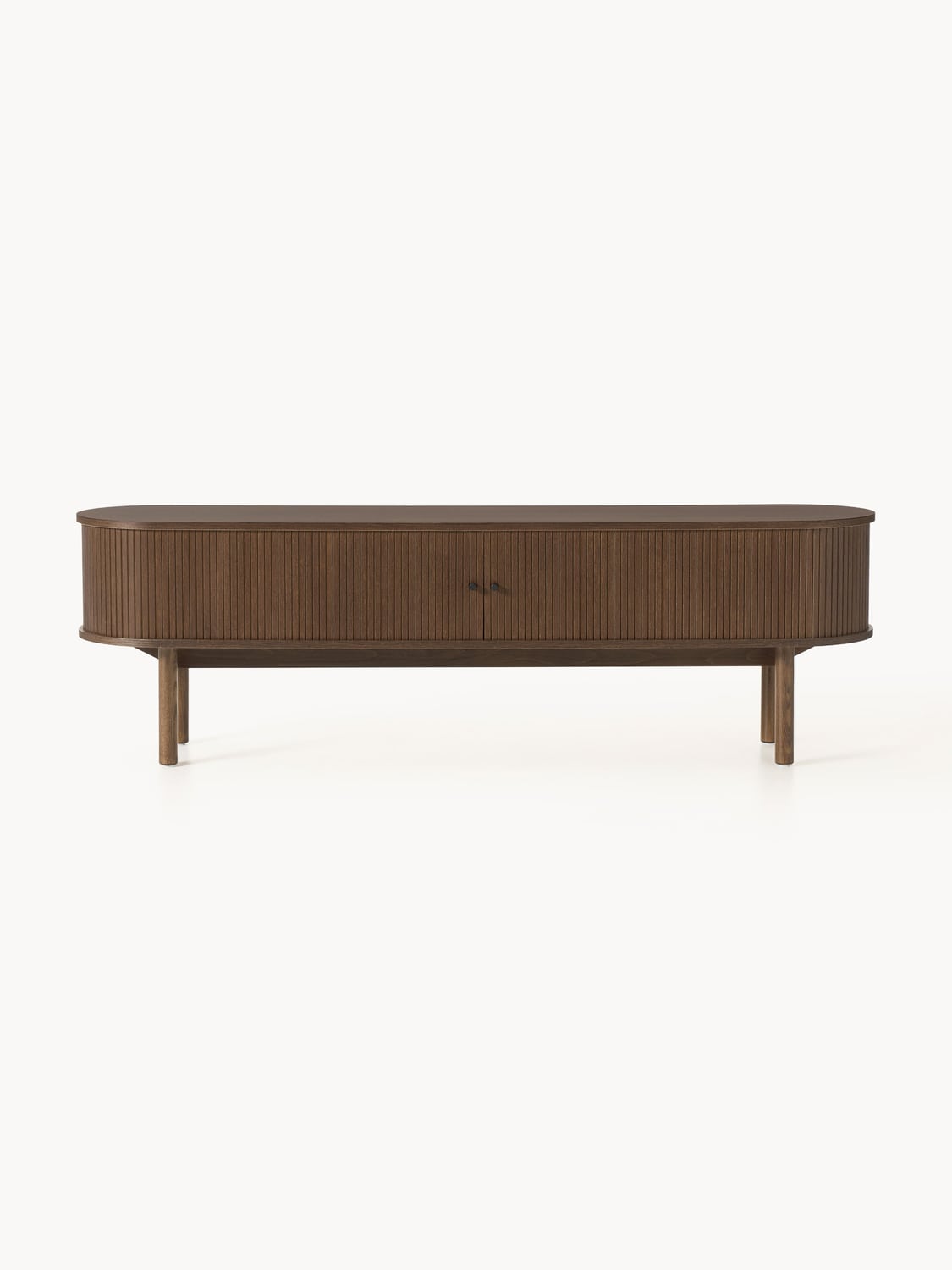 Calary TV Unit with Fluted Front — Dark Grey