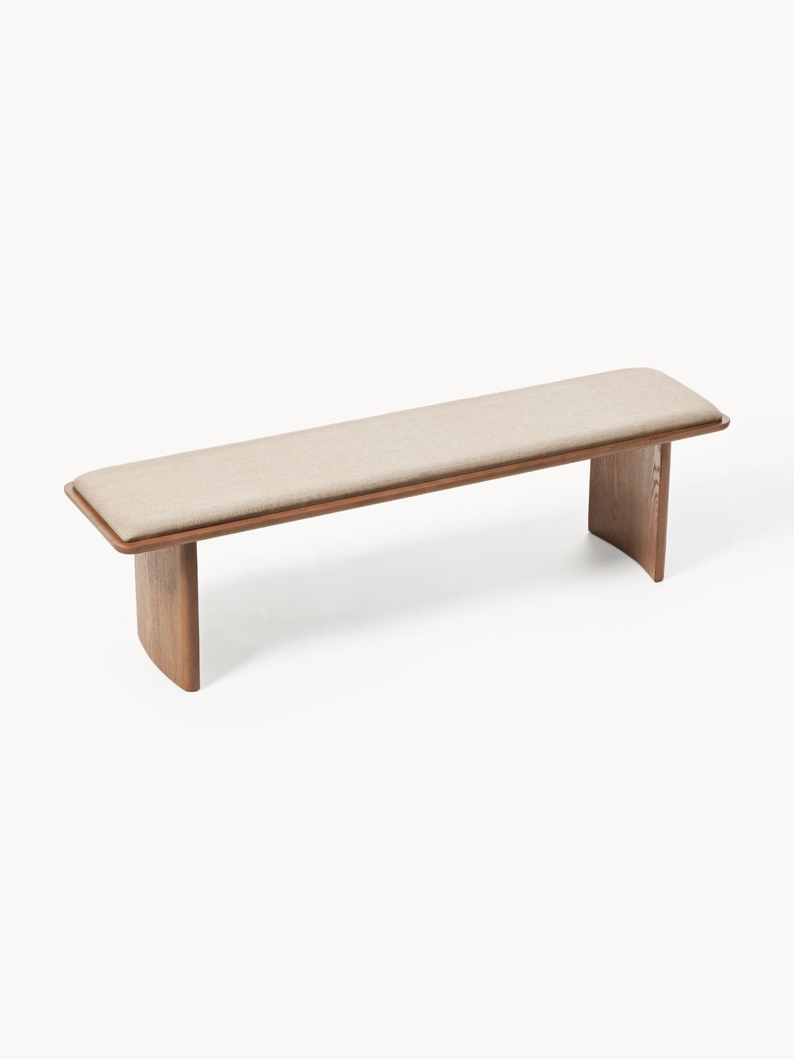 Chandler Upholstered Bench in Oak — Light Grey