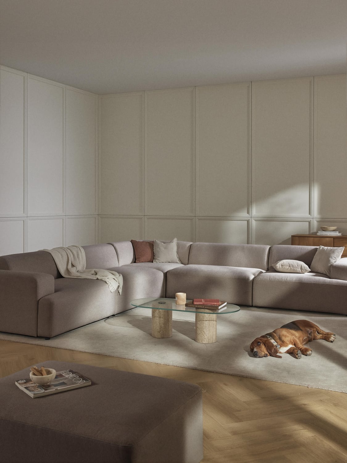 Melva Corner Sofa (4-seater) — Greige