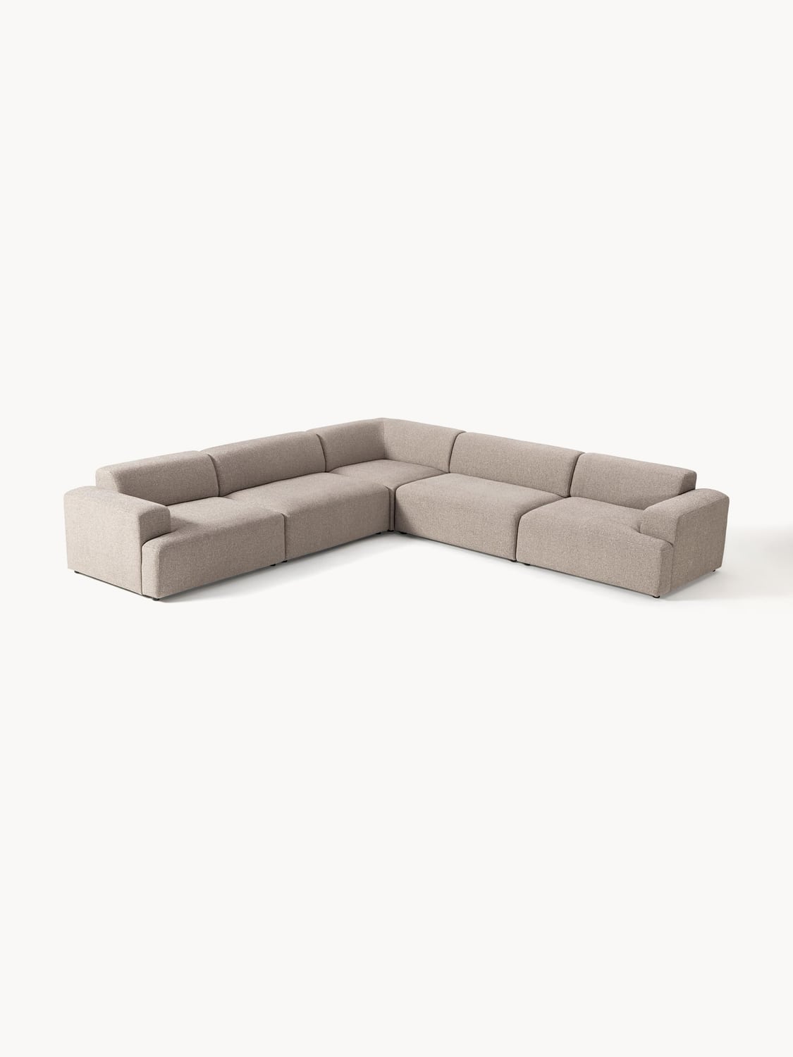 Melva Corner Sofa (4-seater) — Stone Grey