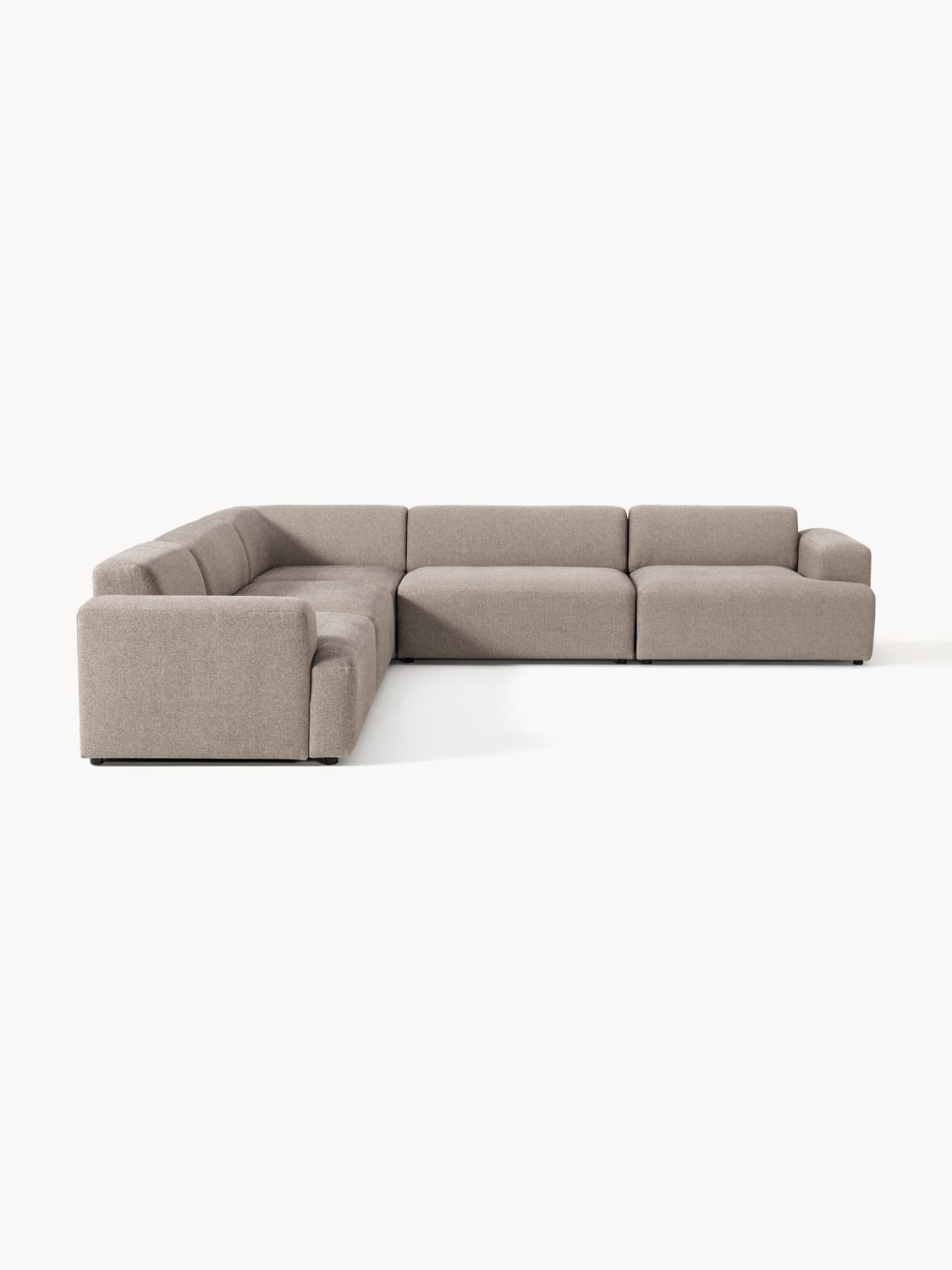 Melva Corner Sofa (4-seater) — Stone Grey
