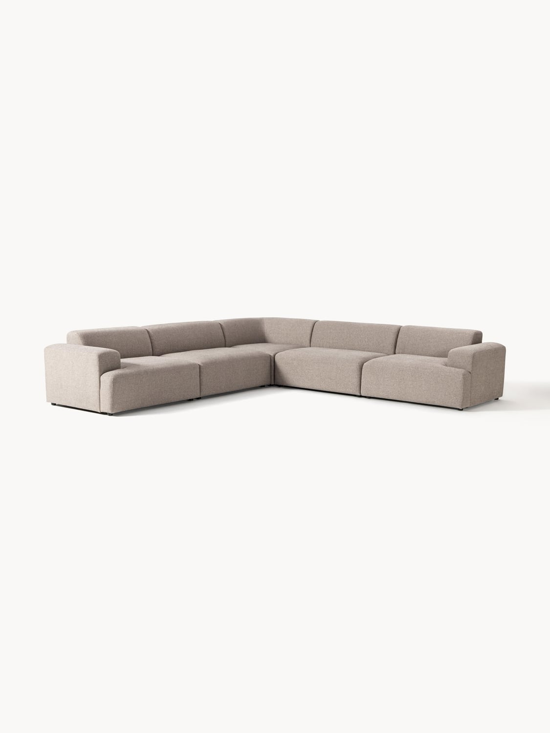 Melva Corner Sofa (4-seater) — Stone Grey