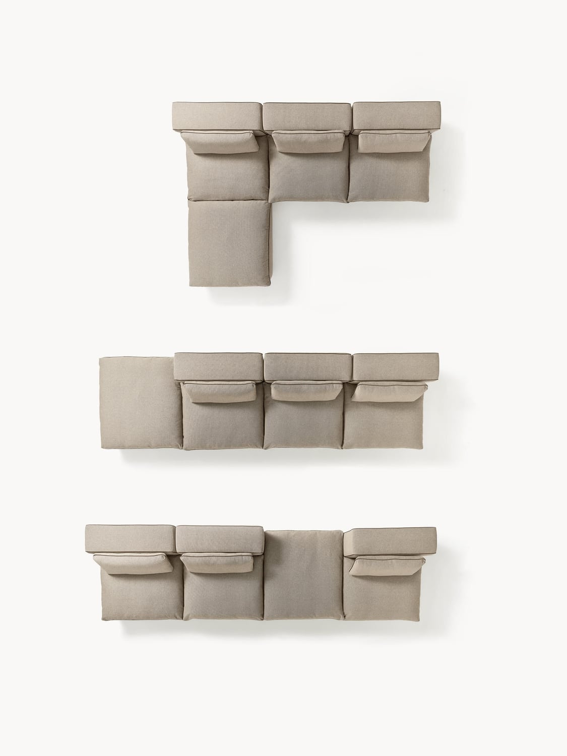 Felix Modular Sofa with Ottoman (left/right) — Taupe