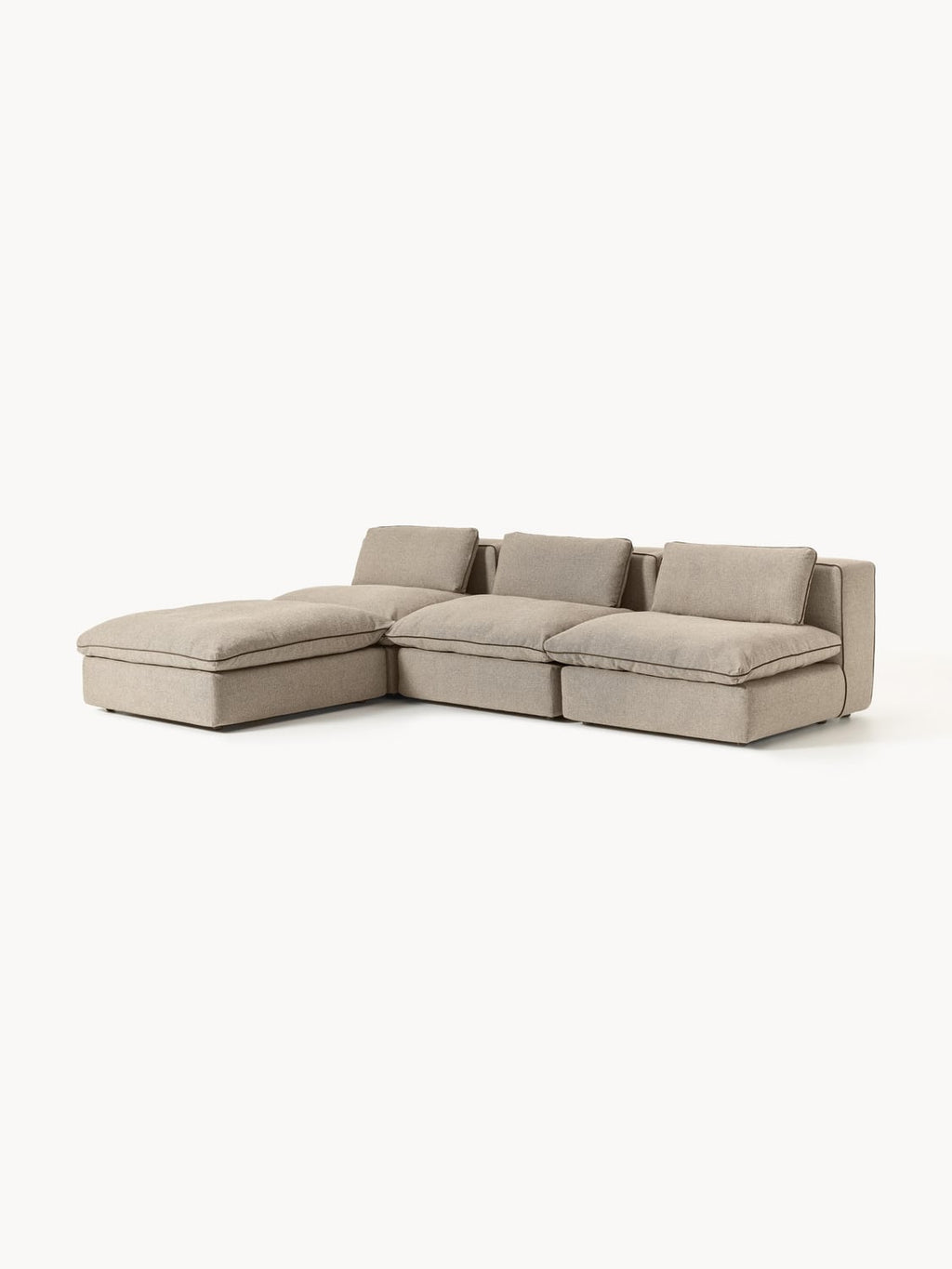 Felix Modular Sofa with Ottoman (left/right) — Taupe