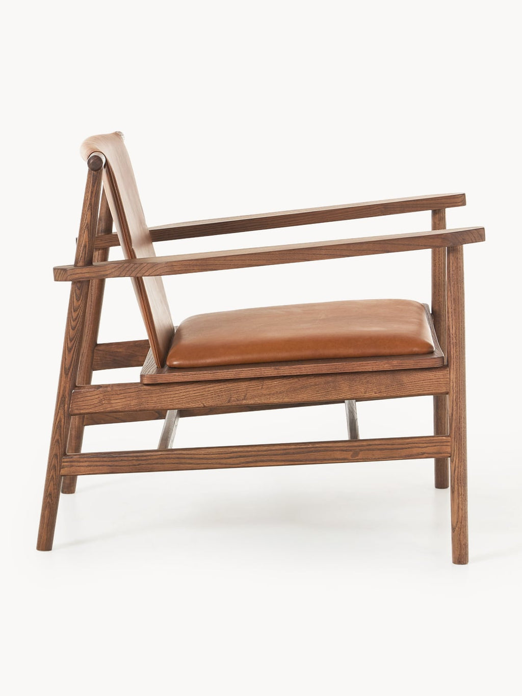 Hayo Armchair in Ash with Leather Seat — Taupe