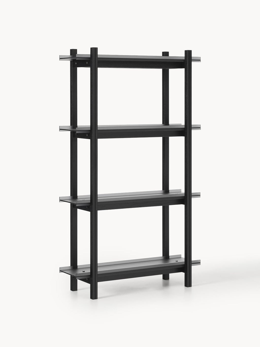 Alex Large Oak-Shelving Unit with Glass Shelves — Dark Grey