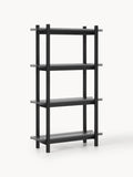 Alex Large Oak-Shelving Unit with Glass Shelves — Dark Grey