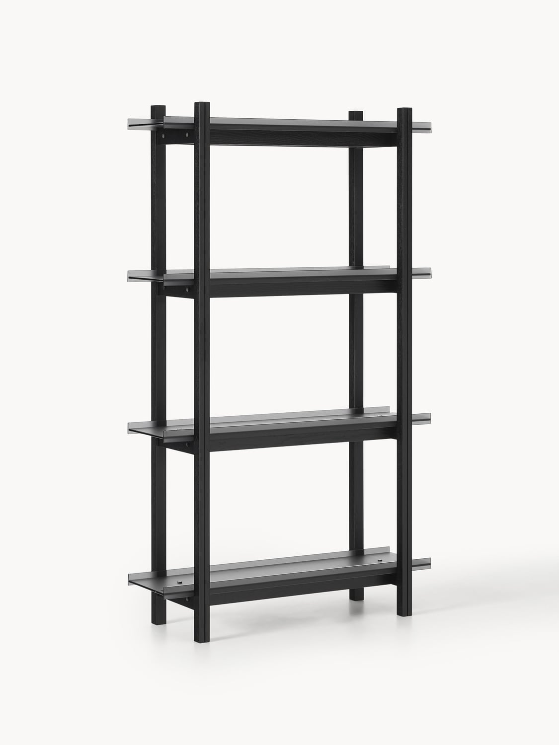 Alex Large Oak-Shelving Unit with Glass Shelves — Dark Grey