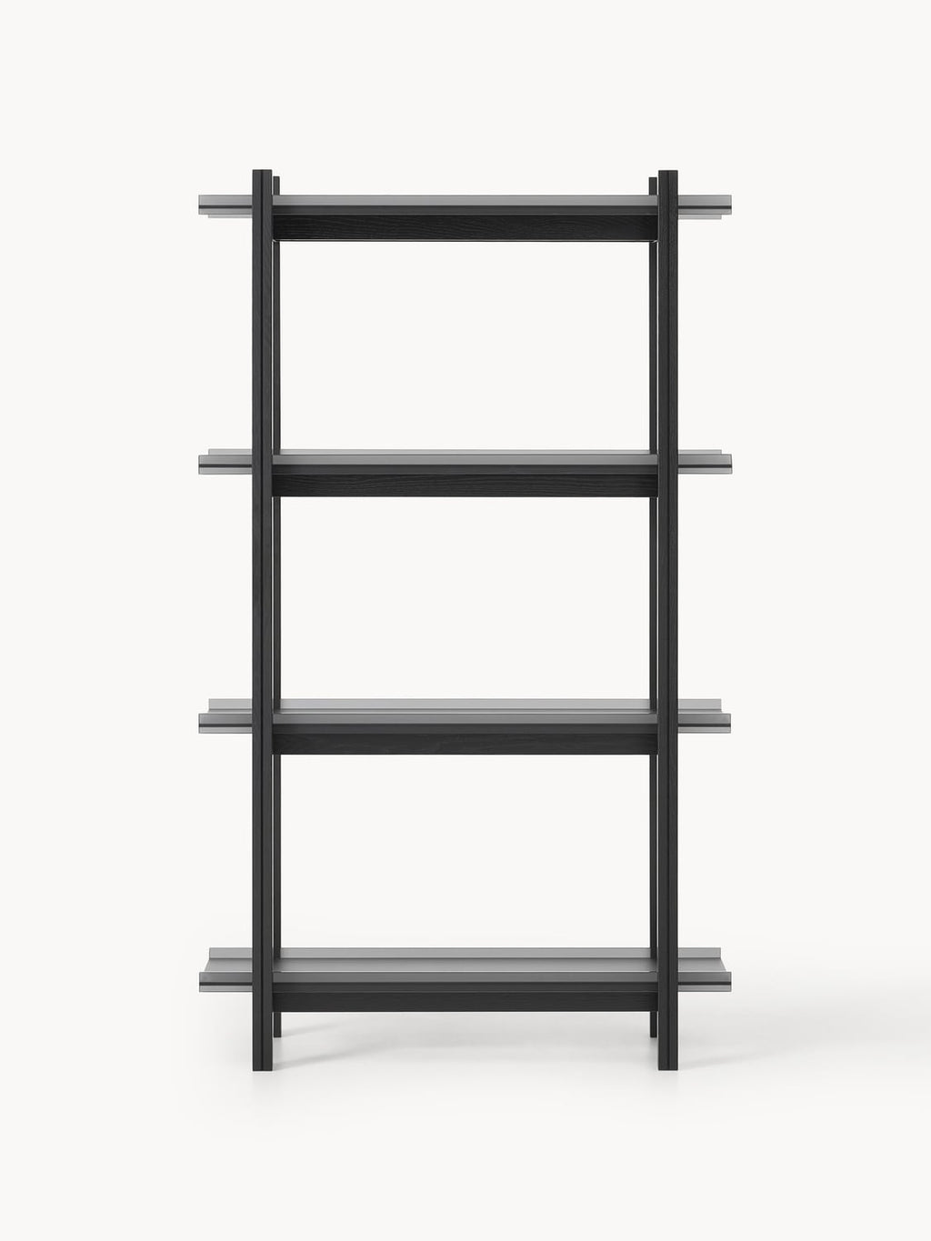 Alex Large Oak-Shelving Unit with Glass Shelves — Dark Grey