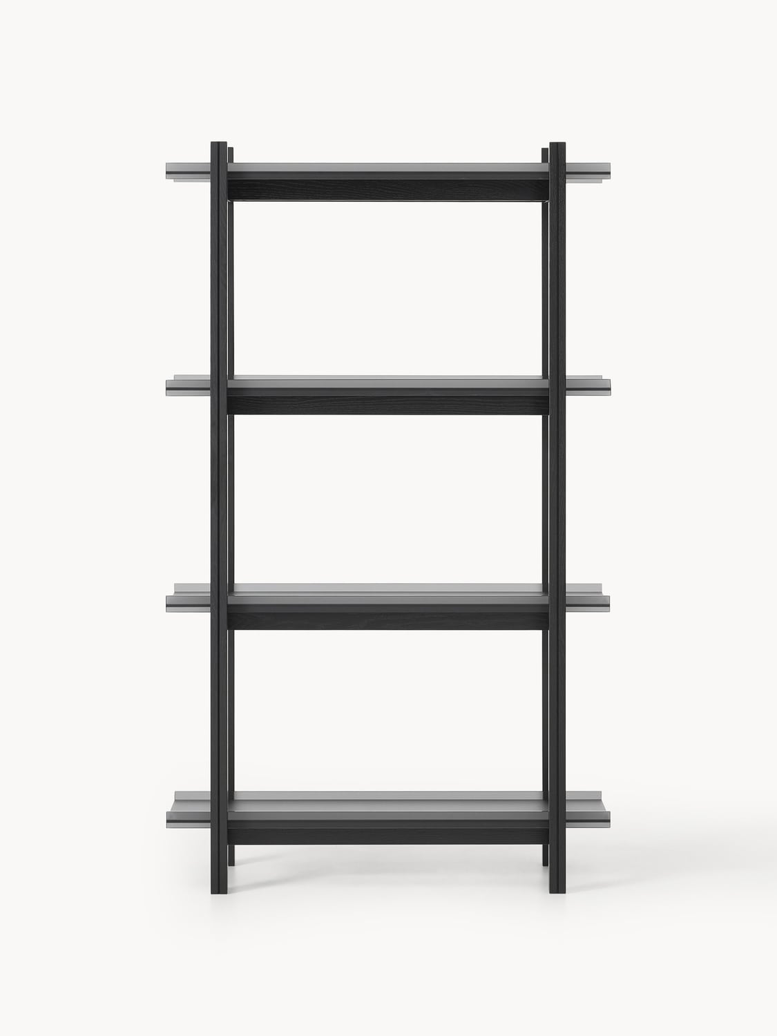 Alex Large Oak-Shelving Unit with Glass Shelves — Dark Grey