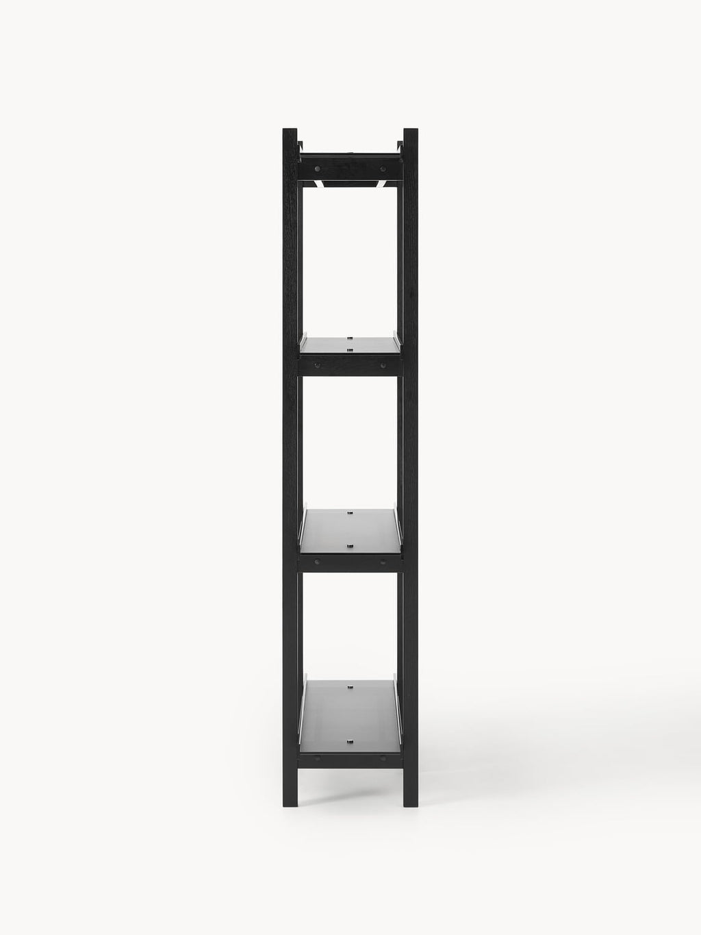 Alex Large Oak-Shelving Unit with Glass Shelves — Dark Grey