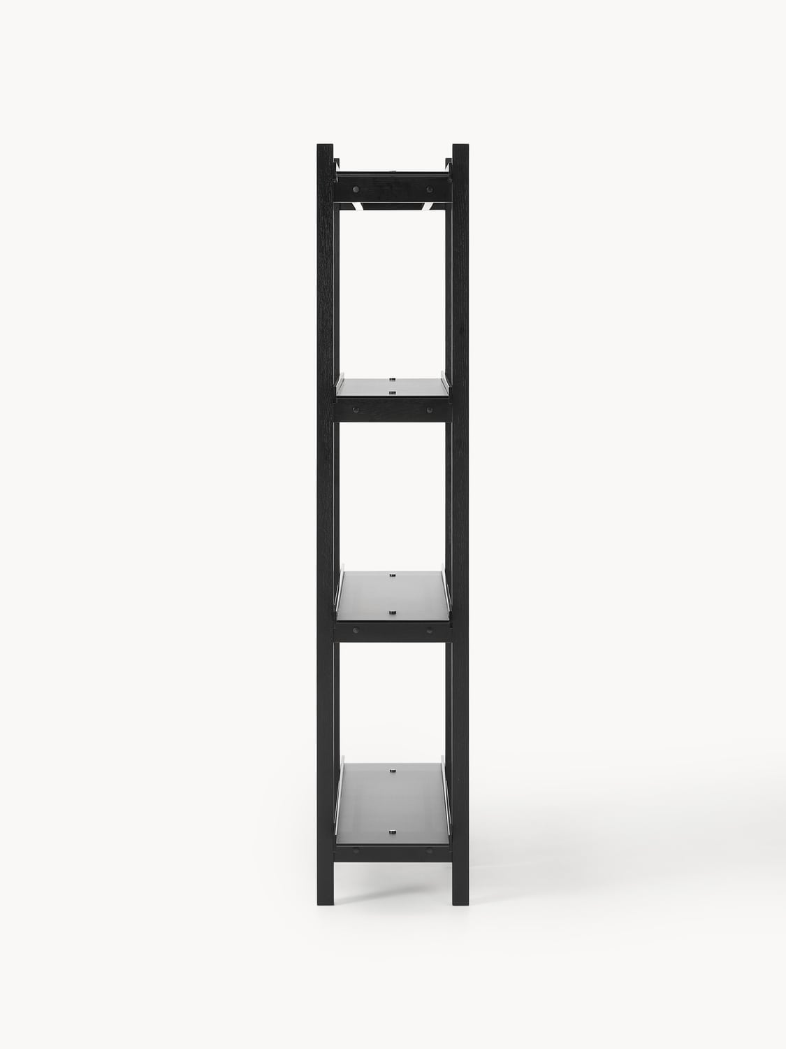 Alex Large Oak-Shelving Unit with Glass Shelves — Dark Grey