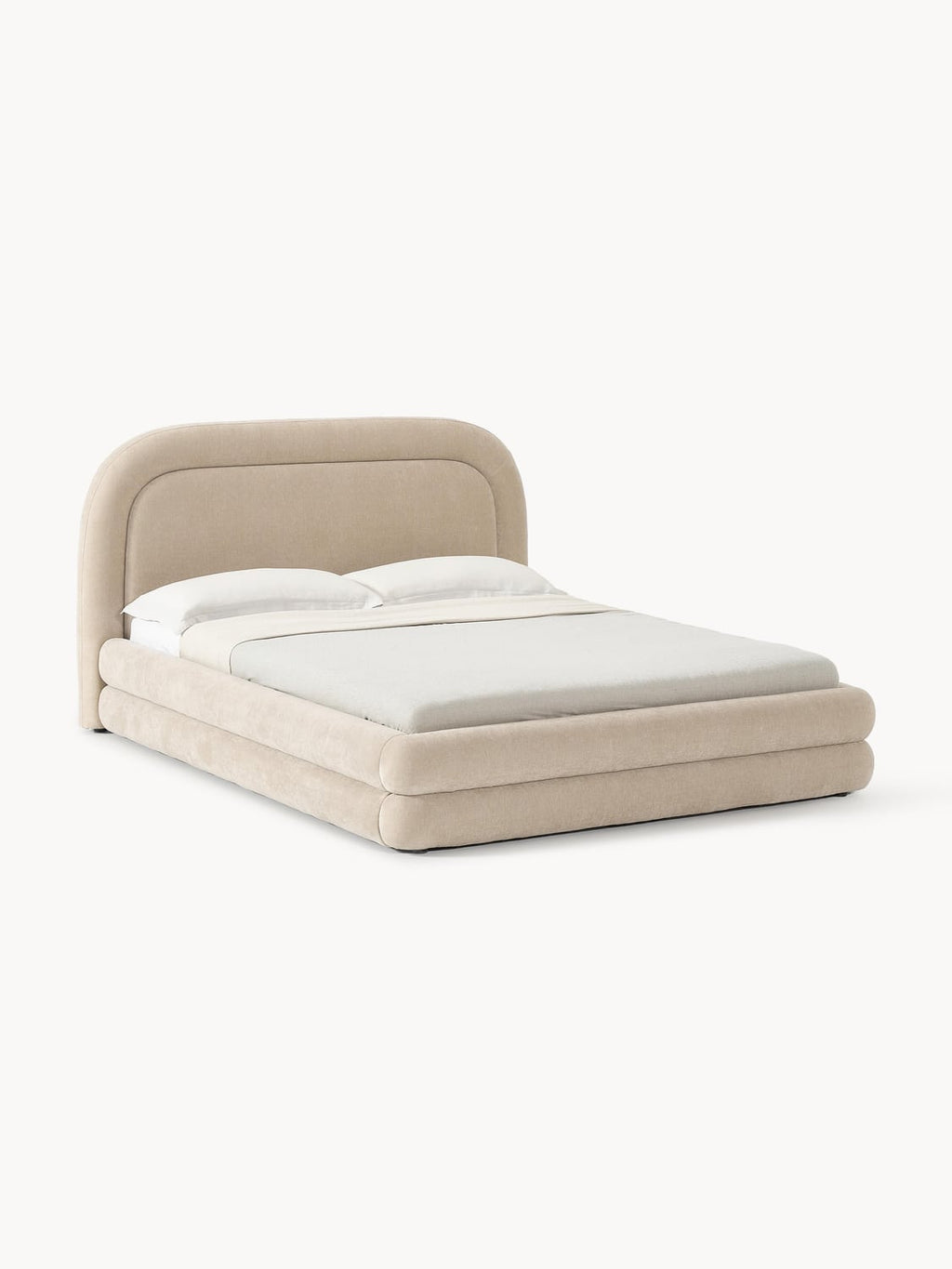 Solomon Upholstered Bed — Beige