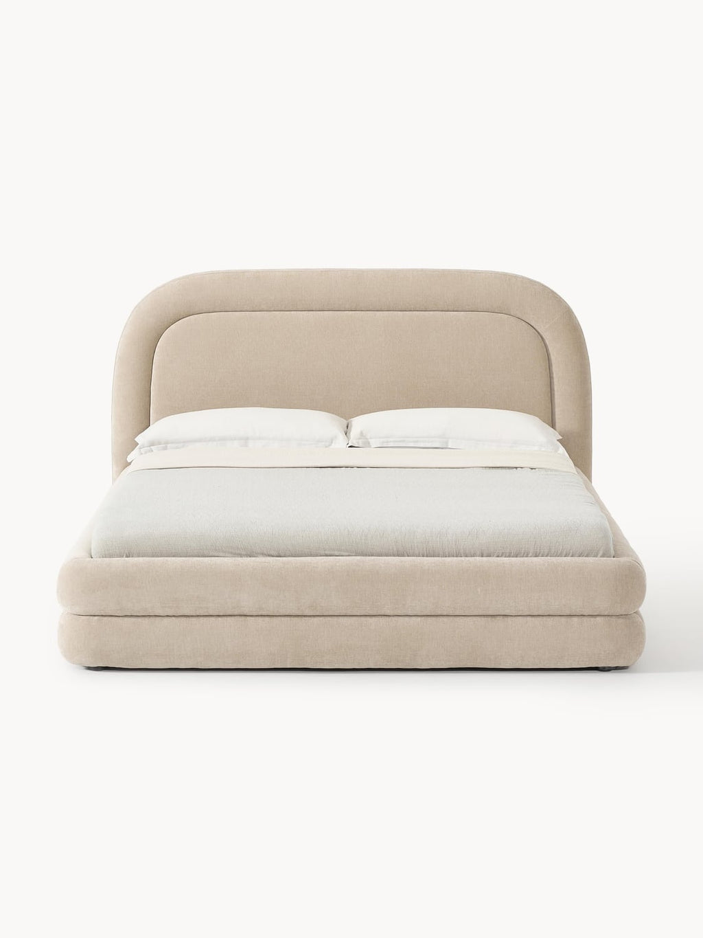 Solomon Upholstered Bed — Beige