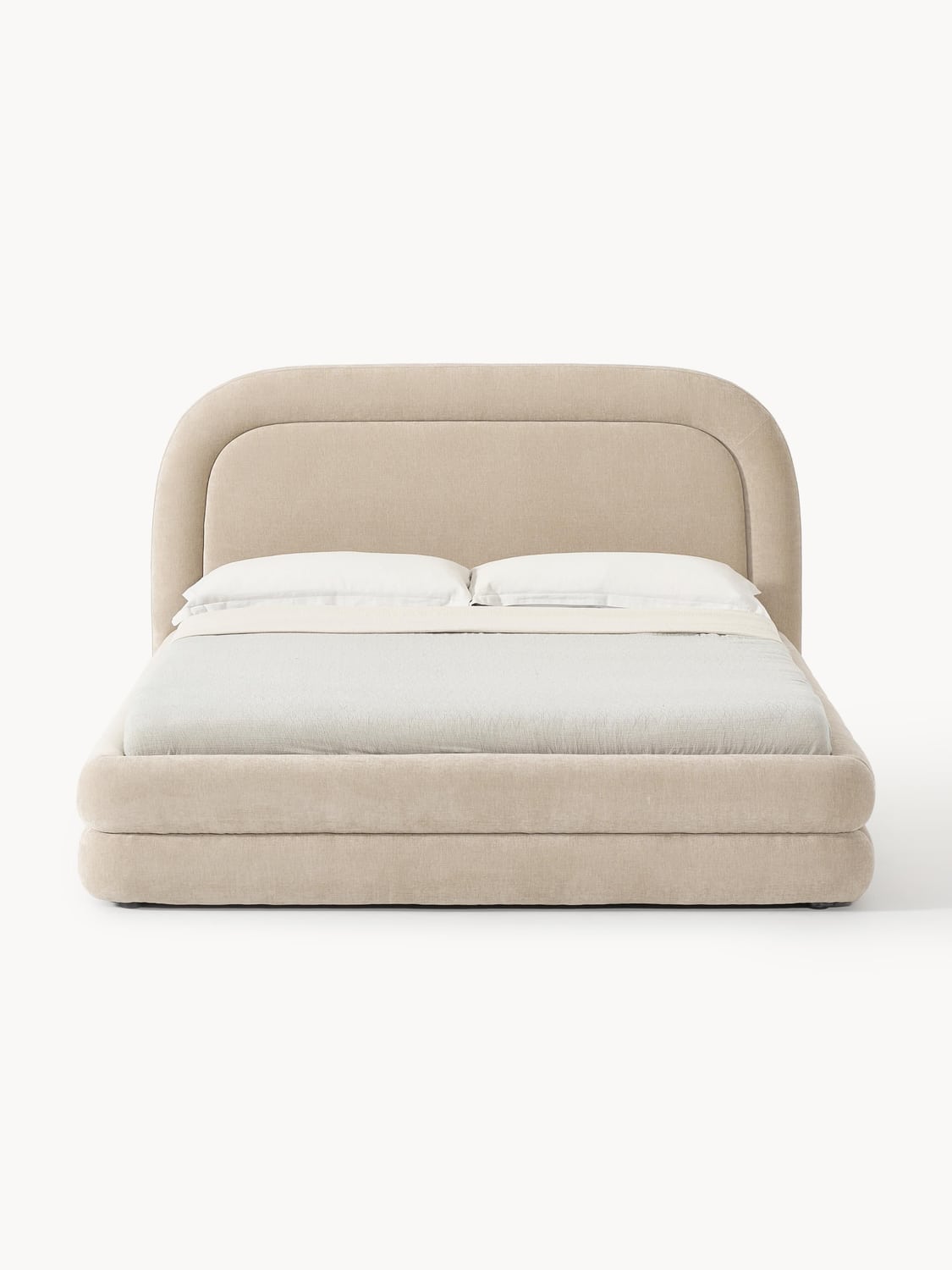Solomon Upholstered Bed — Beige