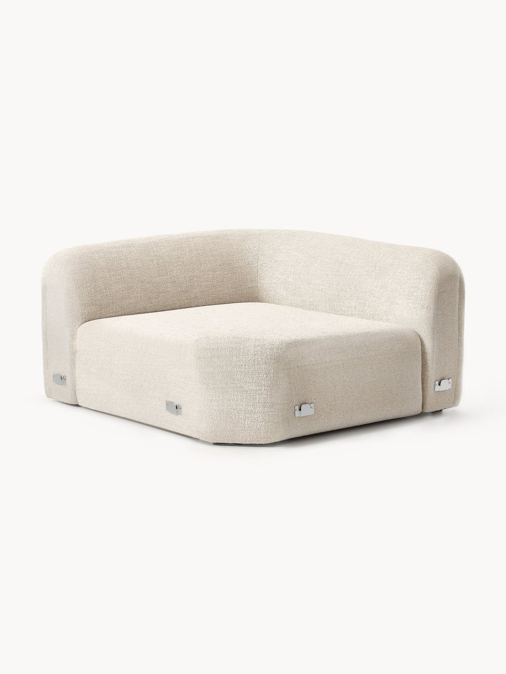Wolke Round Bouclé Corner Module — Light Grey