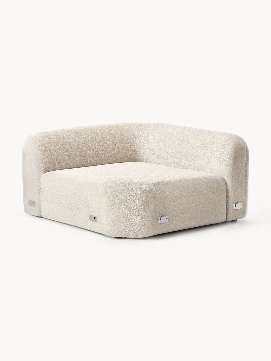 Wolke Round Bouclé Corner Module — Light Grey