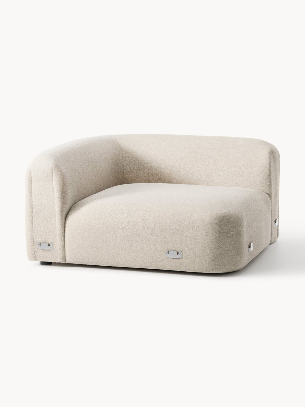 Wolke Round Bouclé Corner Module — Light Grey