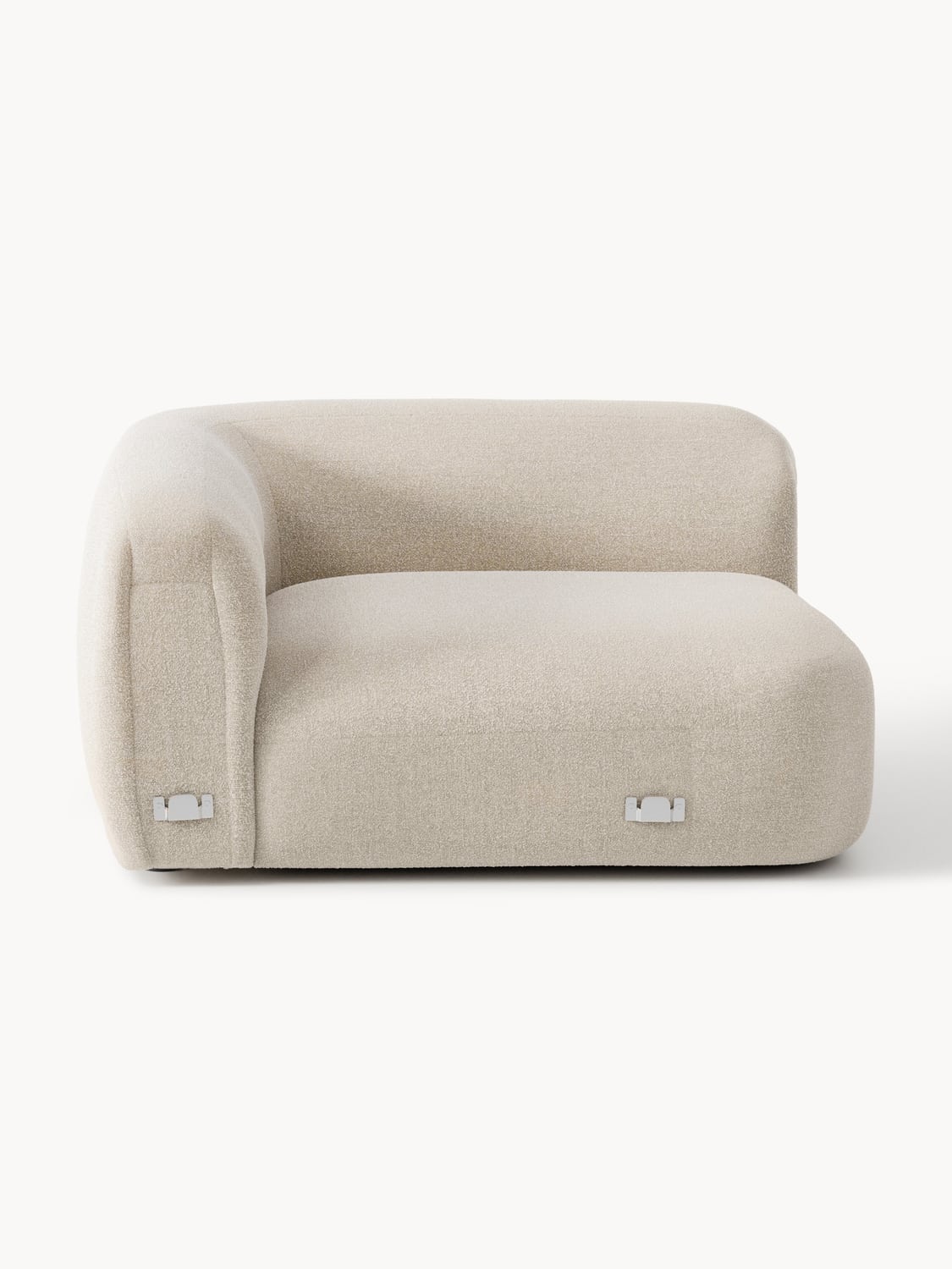 Wolke Round Bouclé Corner Module — Light Grey