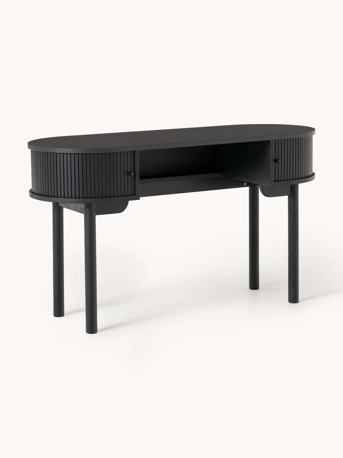 Calary Desk with Fluted Front — Taupe